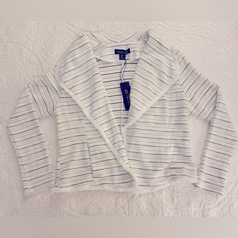 Rachel Zoe Women's Open Front Striped Blazer Size L - NEW WITH TAGS